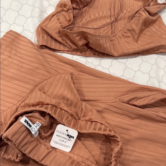 Rust Ribbed Two-Piece Set - Picture 2 of 2